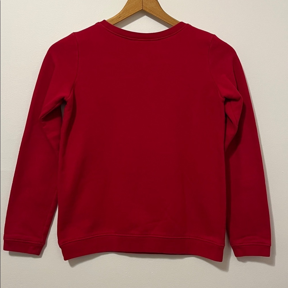 LANDS END Polar Bear Sequin Crewneck Sweater Sweatshirt Red Holiday Winter EUC - Picture 7 of 7